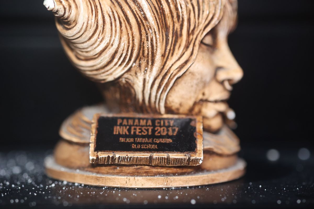Panama City Ink Fest 2017 Old School trophy, close up